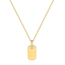 Load image into Gallery viewer, Gold Glam Tag Pendant Necklace