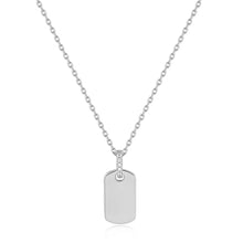 Load image into Gallery viewer, Silver Glam Tag Pendant Necklace