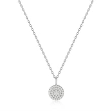 Load image into Gallery viewer, Silver Glam Disc Pendant Necklace