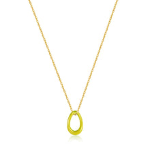 Load image into Gallery viewer, Neon Yellow Enamel Gold Twisted Pendant Necklace