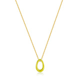 Neon Yellow Enamel Gold Twisted Pendant Necklace