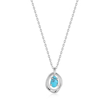 Load image into Gallery viewer, Ania Haie Silver Turquoise Wave Circle Pendant Necklace
