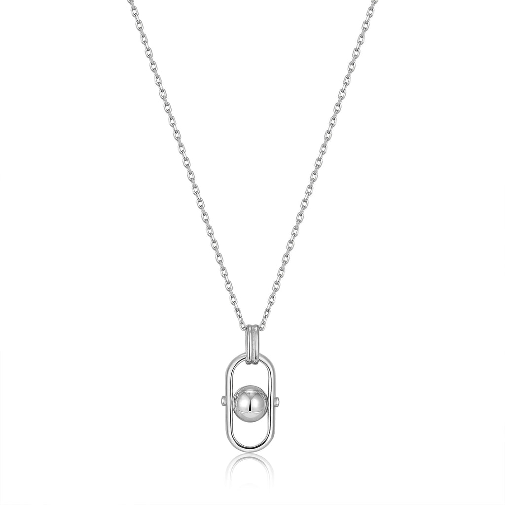 Ania Haie Silver Orb Link Drop Pendant Necklace