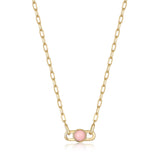 Ania Haie Gold Orb Rose Quartz Link Necklace