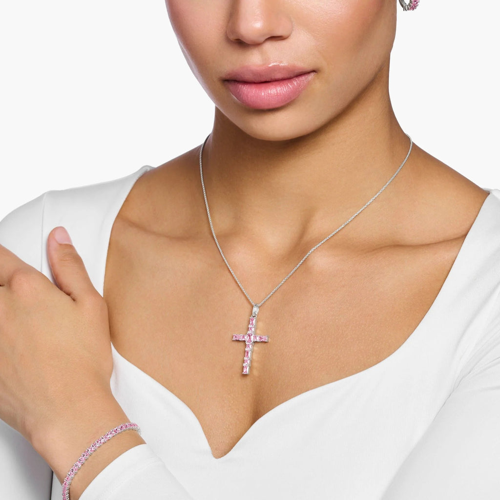 THOMAS SABO Heritage Pink Cross Pendant