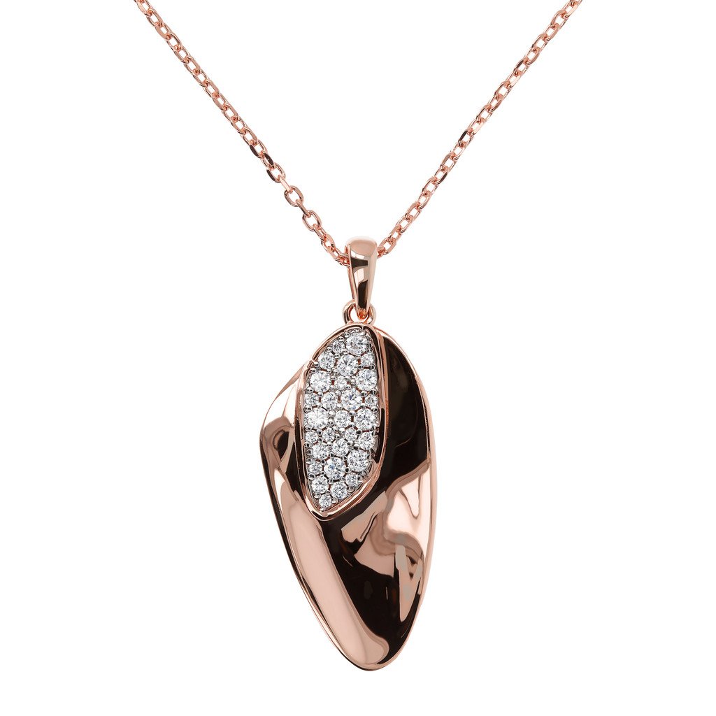 Bronzallure Pav&egrave; Cubic Zirconia Necklace