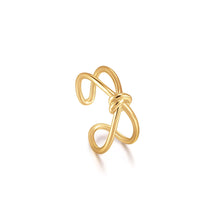Load image into Gallery viewer, Gold Knot Double Band Adjustable Ring