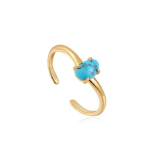 Load image into Gallery viewer, Ania Haie Gold Turquoise Wave Adjustable Ring