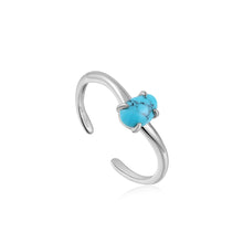 Load image into Gallery viewer, Ania Haie Silver Turquoise Wave Adjustable Ring