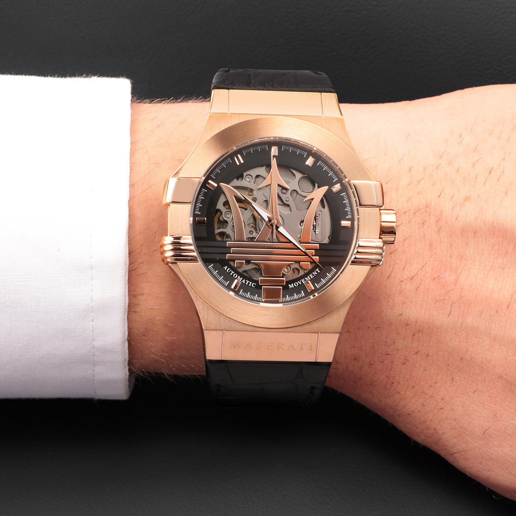 Maserati Potenza 42mm Automatic Skeleton Gold Watch
