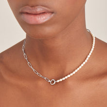 Load image into Gallery viewer, Ania Haie Silver Pearl Chunky Link Chain Necklace