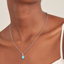 Load image into Gallery viewer, Ania Haie Silver Turquoise Chunky Chain Drop Pendant Necklace
