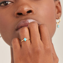 Load image into Gallery viewer, Ania Haie Gold Turquoise Wave Adjustable Ring