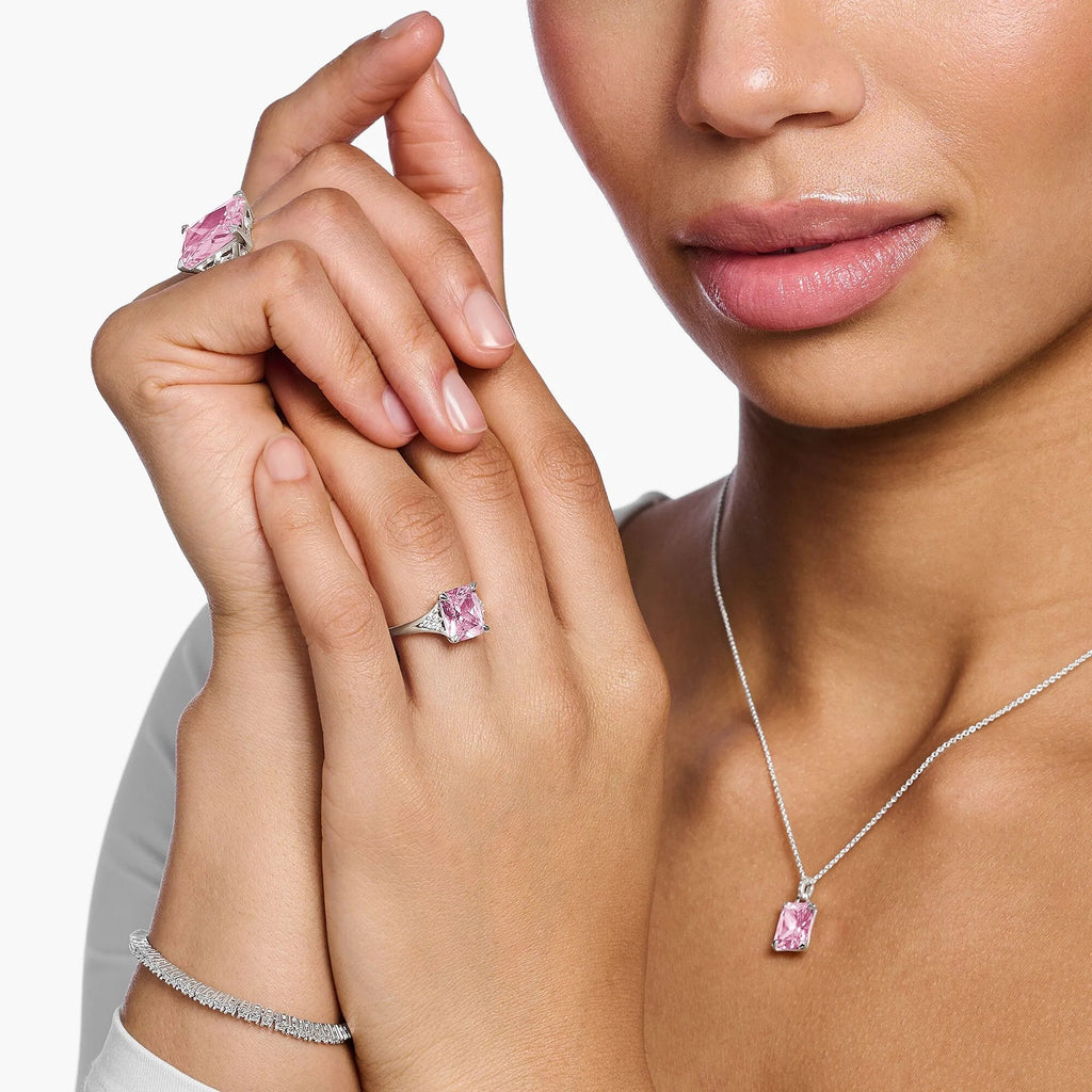 THOMAS SABO Heritage Pink Silver Cocktail Ring