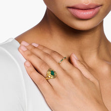 Load image into Gallery viewer, THOMAS SABO Serpent Green Gold Ring