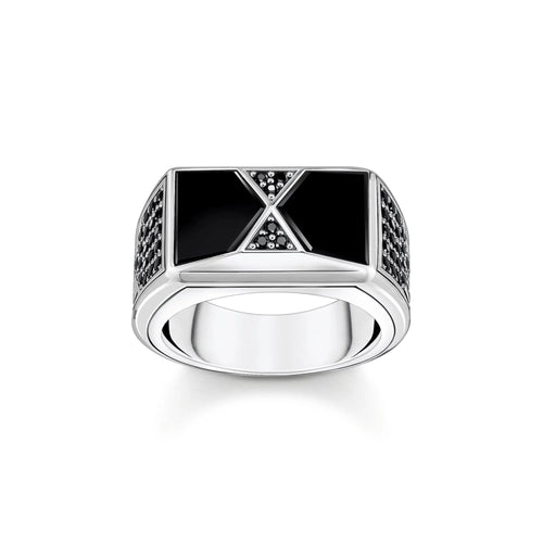 THOMAS SABO Ring Pyramid Shape Black