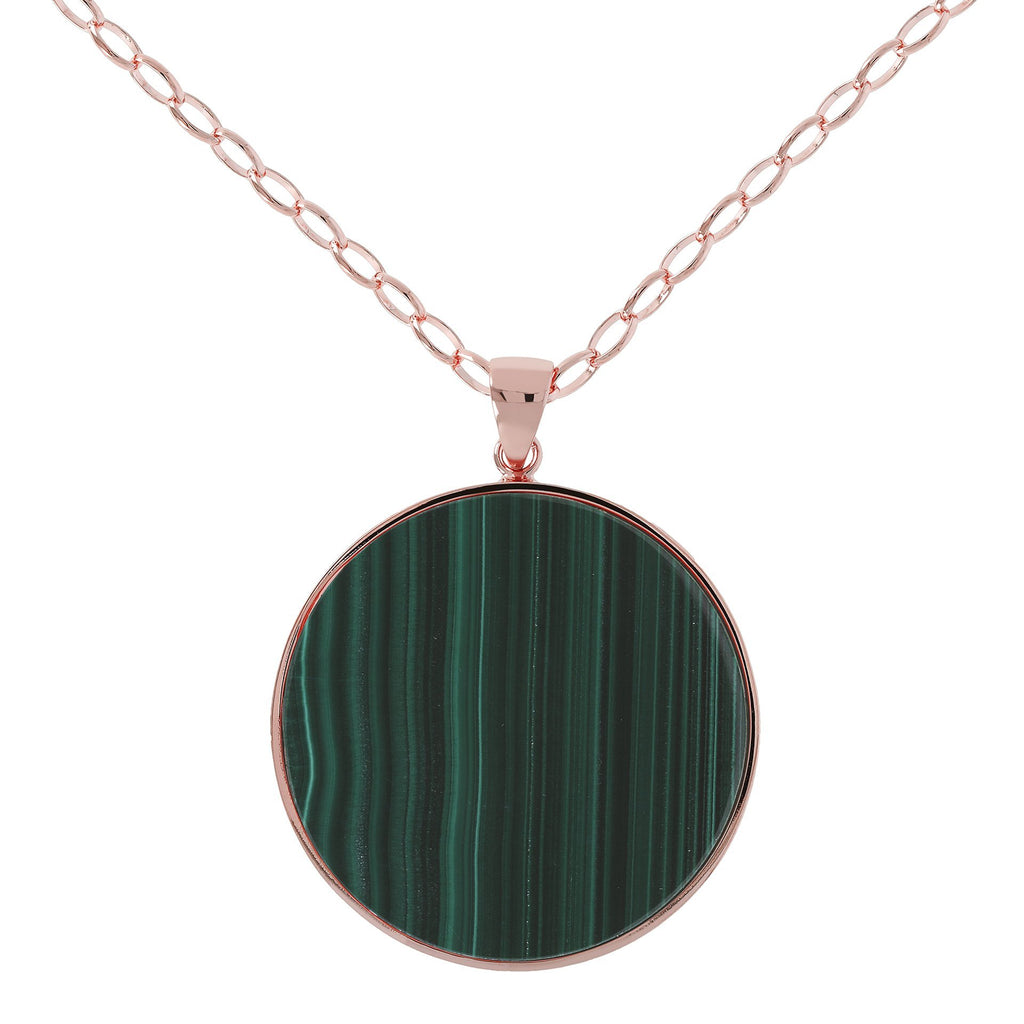 Bronzallure Malachite Big Disc Necklace