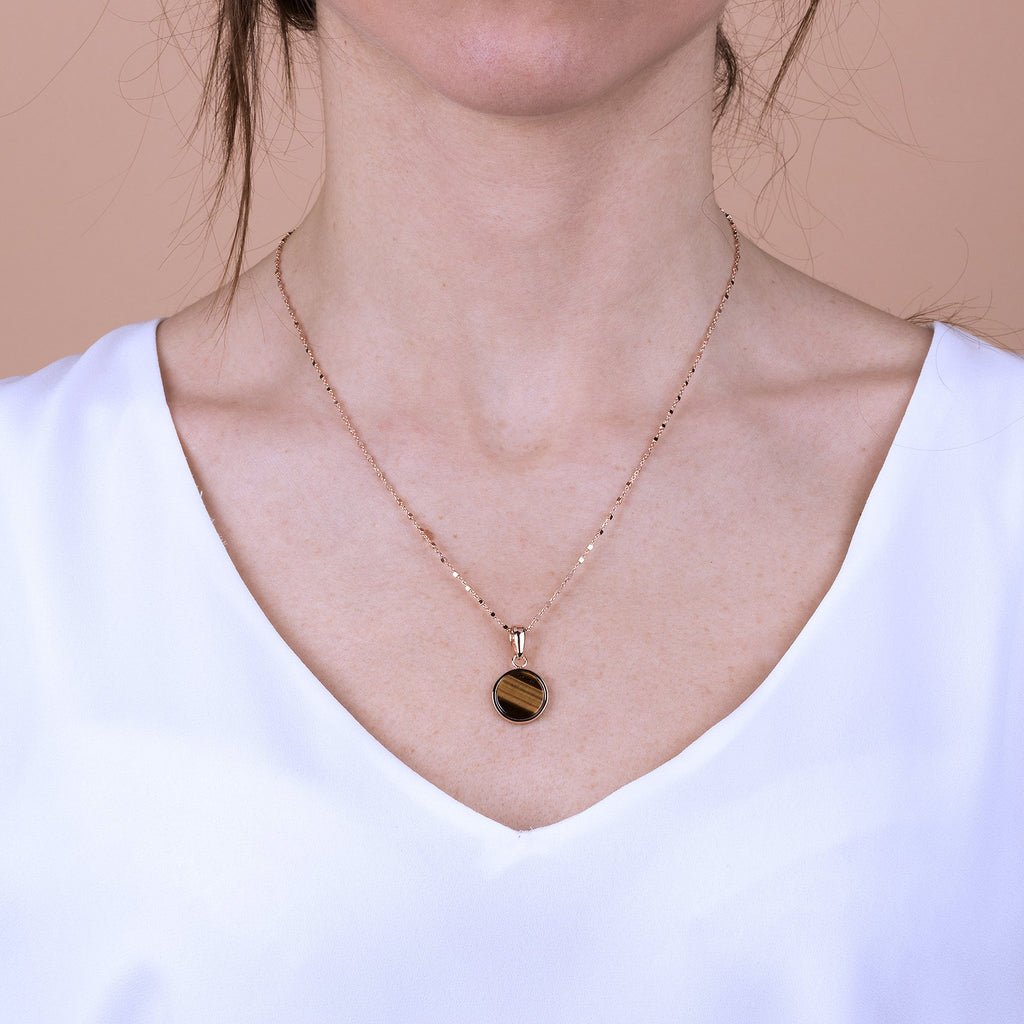 Bronzallure Small Disc Pendant Necklace