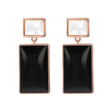 Bronzallure Mother of Pearl and Natural Stone Rectangular Earrings