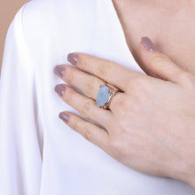 Load image into Gallery viewer, Bronzallure Romantic Milky Aquamarine Ring