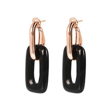 Load image into Gallery viewer, Bronzallure Variegata Black Onyx Link Earrings