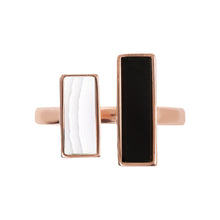 Load image into Gallery viewer, Bronzallure Bicolor Carré Natural Stones Ring