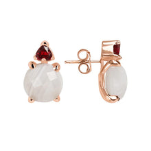 Load image into Gallery viewer, Bronzallure Felicia White Agate/Ruby Earrings