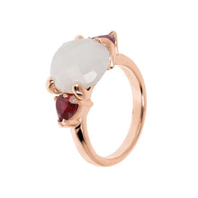 Load image into Gallery viewer, Bronzallure Felicia White Agate Ruby Ring