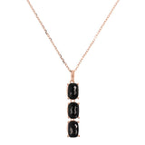 Bronzallure Variegata Black Onyx Pendant Necklace 47cm