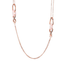 Load image into Gallery viewer, Bronzallure Variegata Rose Quartz Link Necklace 91.4cm