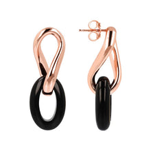 Load image into Gallery viewer, Bronzallure Variegata Black Onyx Link Earrings