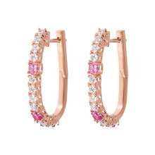 Load image into Gallery viewer, Bronzallure Miss Bronzallure White Cubic Zirconia Huggie Earrings