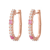 Bronzallure Miss Bronzallure Rose/White Cubic Zirconia Huggie Earrings