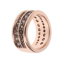 Load image into Gallery viewer, Bronzallure Altissima Brown Cubic Zirconia Two Rows Ring