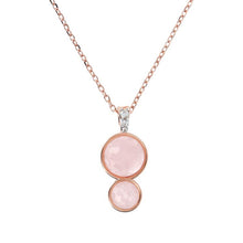 Load image into Gallery viewer, Bronzallure Preziosa Rose Quartz Cubic Zirconia Necklace 40+5cm