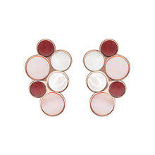 Load image into Gallery viewer, Bronzallure Alba Red Fossil Mop Flat Earrings