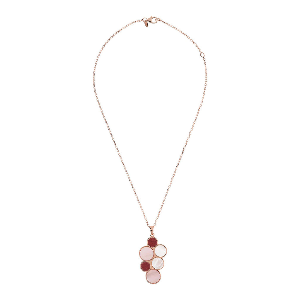 Bronzallure Alba Red Fossil Flat Necklace 43cm