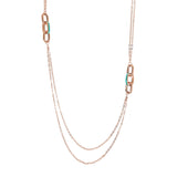 Bronzallure Miss Enamel Oval Necklace 91.4cm