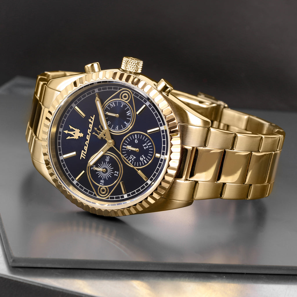 Maserati Competizione 43mm Multifunction Gold Chronograph