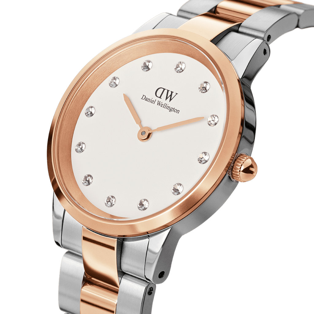 Daniel Wellington Iconic Link Lumine 32 Rose Gold & Silver White Watch