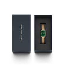 Load image into Gallery viewer, Daniel Wellington Quadro 20X26 Pressed Evergold Gold &amp; Green Watch