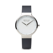 Load image into Gallery viewer, Bering Max René Polished Silver Silicone Watch