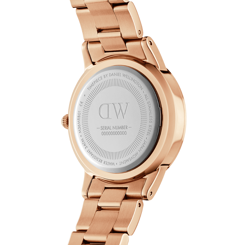 Daniel Wellington Iconic Link 36 Rose Gold & White Watch