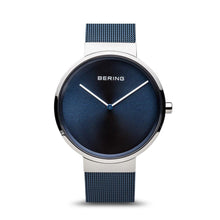 Load image into Gallery viewer, Bering Classic Brushed Silver Blue Milanese Mesh Watch