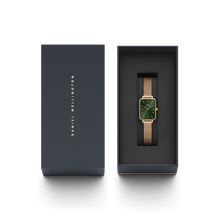 Load image into Gallery viewer, Daniel Wellington Quadro 20X26 Pressed Melrose Rose Gold &amp; Emerald Watch