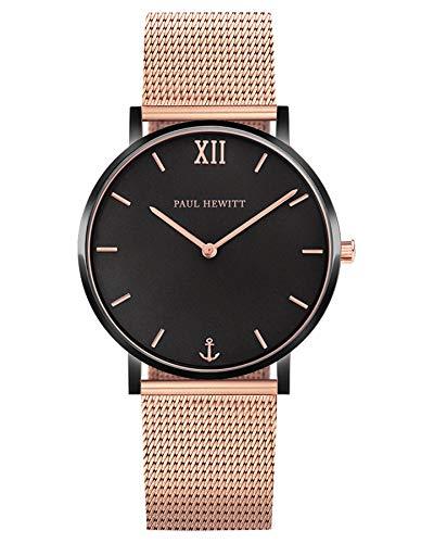 Paul Hewitt Sailor Black Sunray Rose Gold Mesh Watch