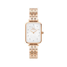 Load image into Gallery viewer, Daniel Wellington Quadro Lumine 20x26 5-Link Rose Gold &amp; Mother of Pearl White Watch