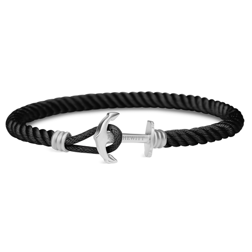 Paul Hewitt Phrep Lite Nylon Silver / Black Bracelet - M