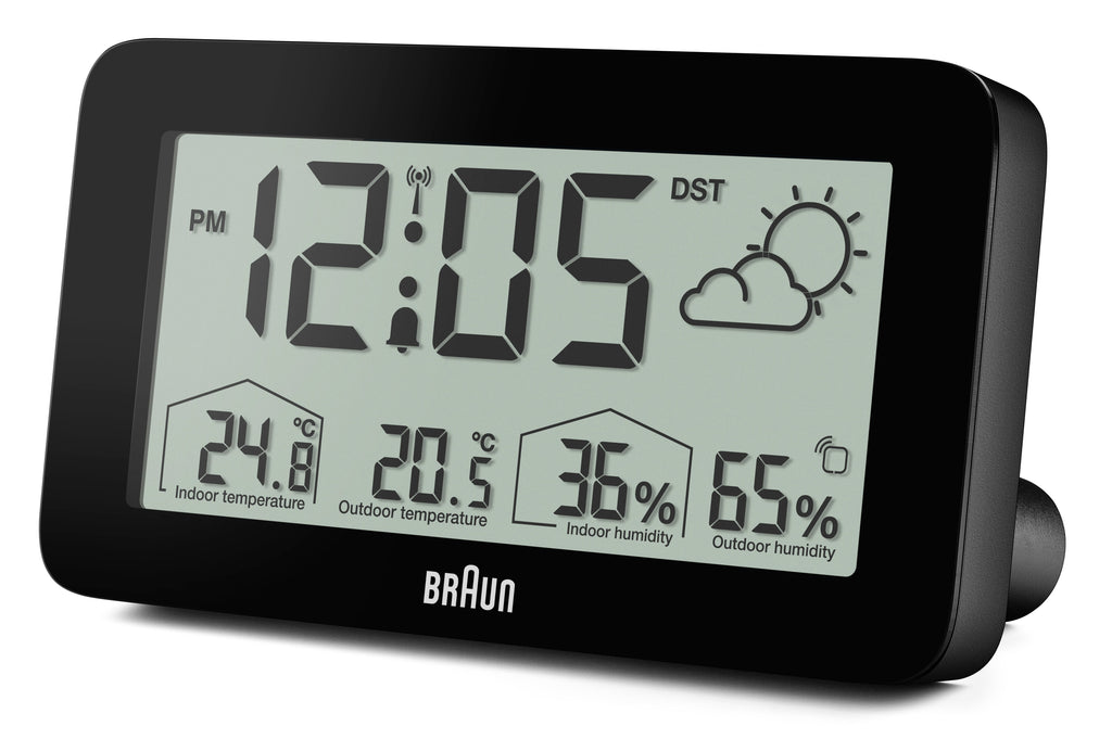 Braun Digital Weather Station Clock Black