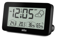 Load image into Gallery viewer, Braun Digital Weather Station Clock Black
